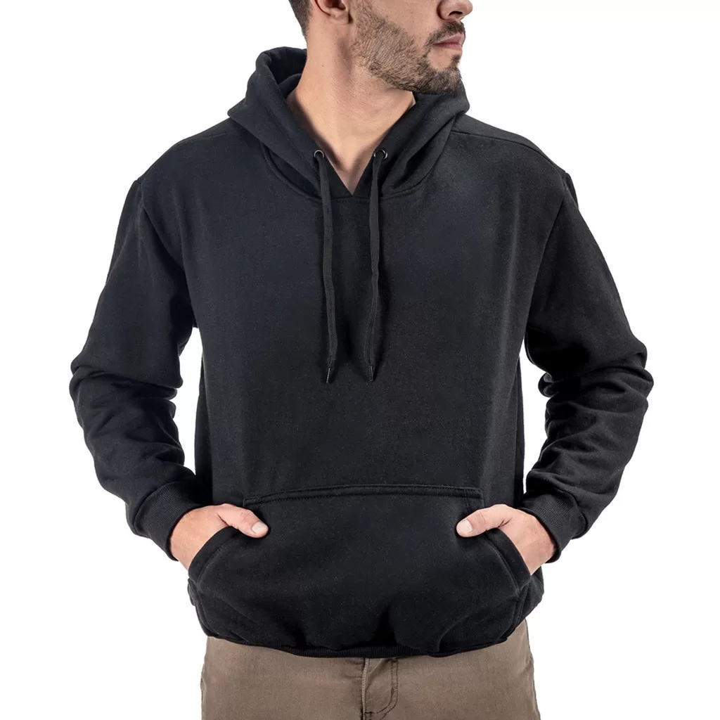 Blusa Casaco Moletom Canguru Com Capuz Liso Sem Estampa Algodão