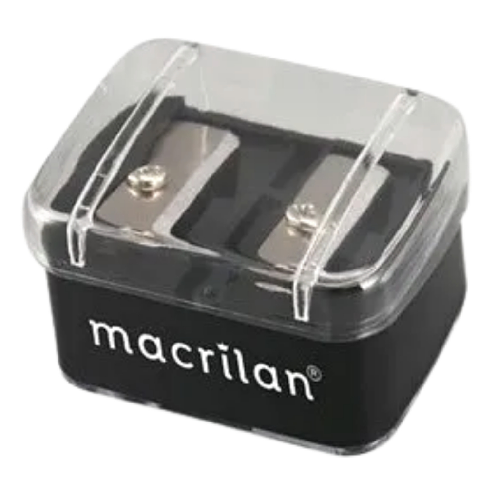 Apontador Duplo Para Lápis De Maquiagem Com Mini Espátula Para Limpeza – Macrilan