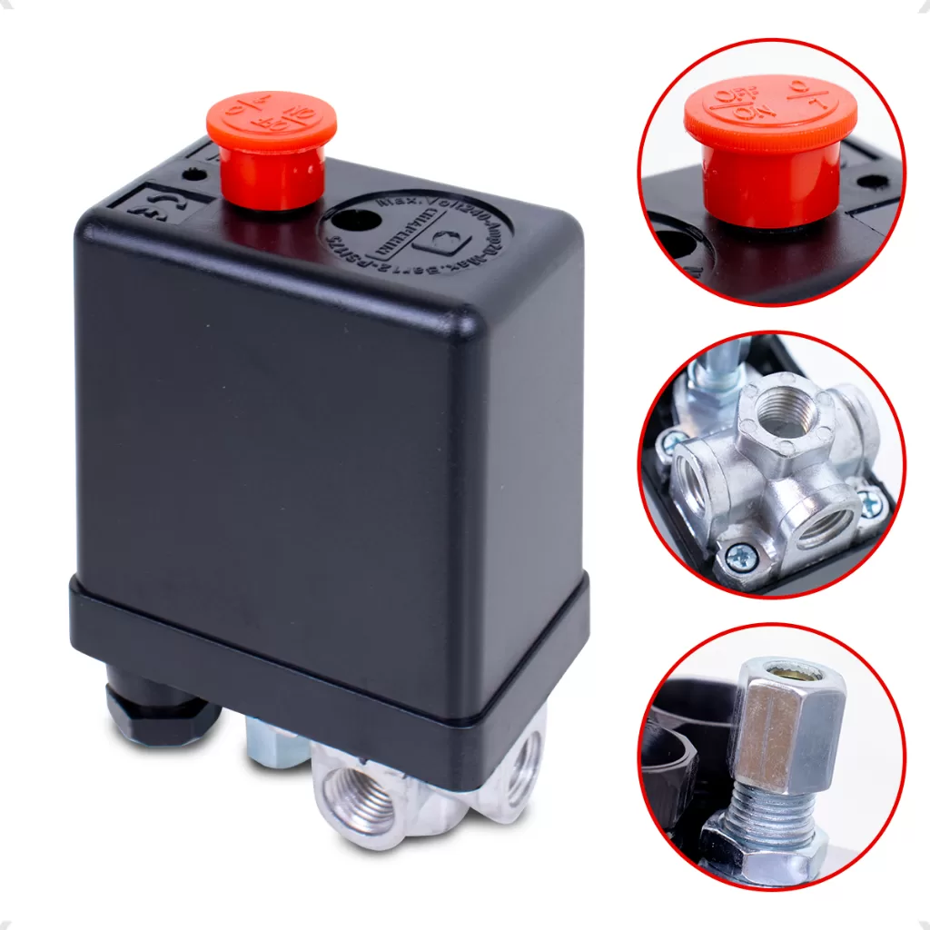 Pressostato Compressor de Ar 4 Saídas Universal Schulz Chiaperini Motomil Vulcan