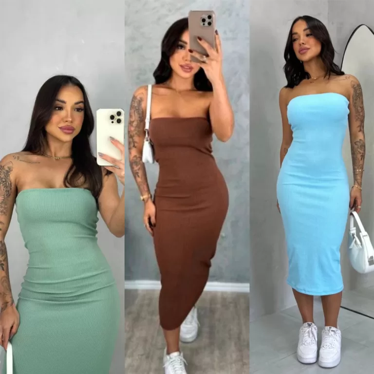 Vestido Midi Tomara que Caia Canelado – Eleg