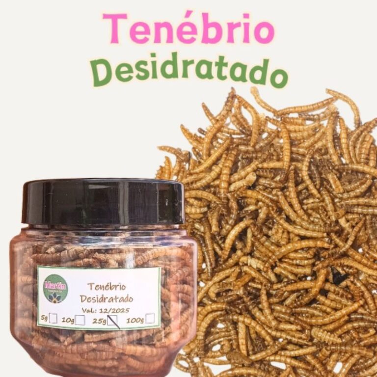 Tenébrio desidratado, petisco para aves, roedores