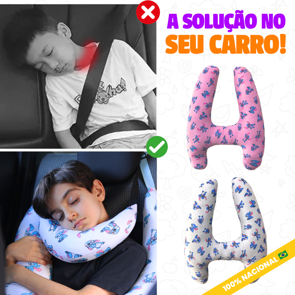 Almofada de Viagem H Para Carro Com Travesseiro Cinto De Segurança para Criança