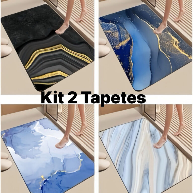 Kit 2 Tapete Absorvente Antiderrapante Para Banhei