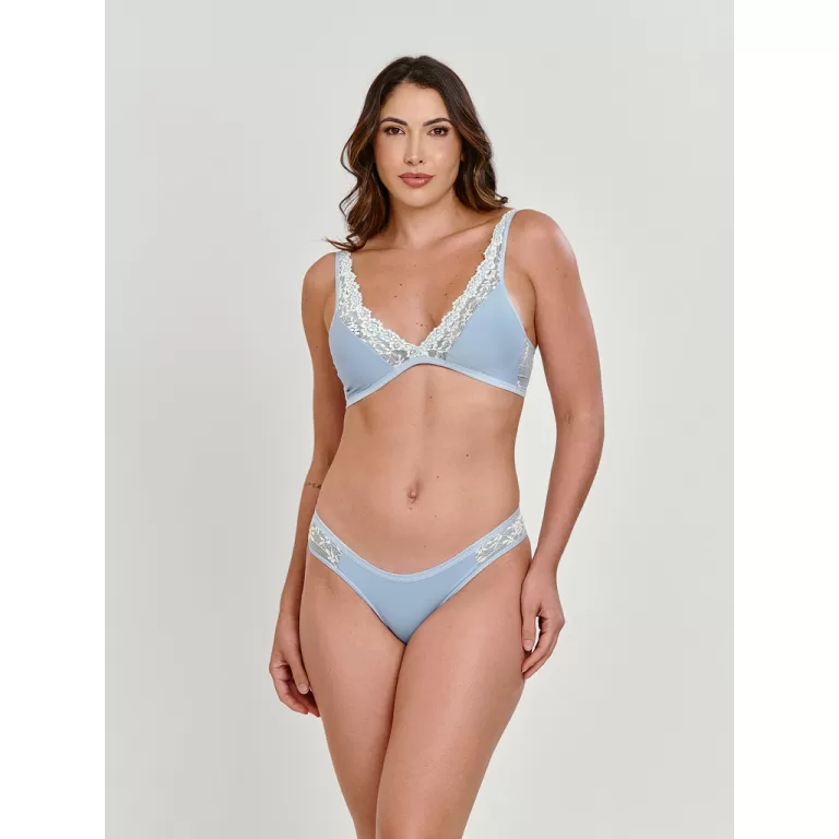 Conjunto de Lingerie Calcinha e Sutiã Sem Bojo co