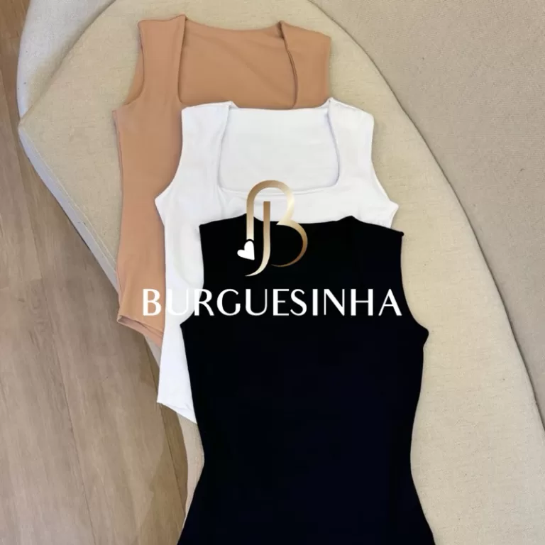 Kit3 Body Feminino Estilo Alça  Decote Quadrado S