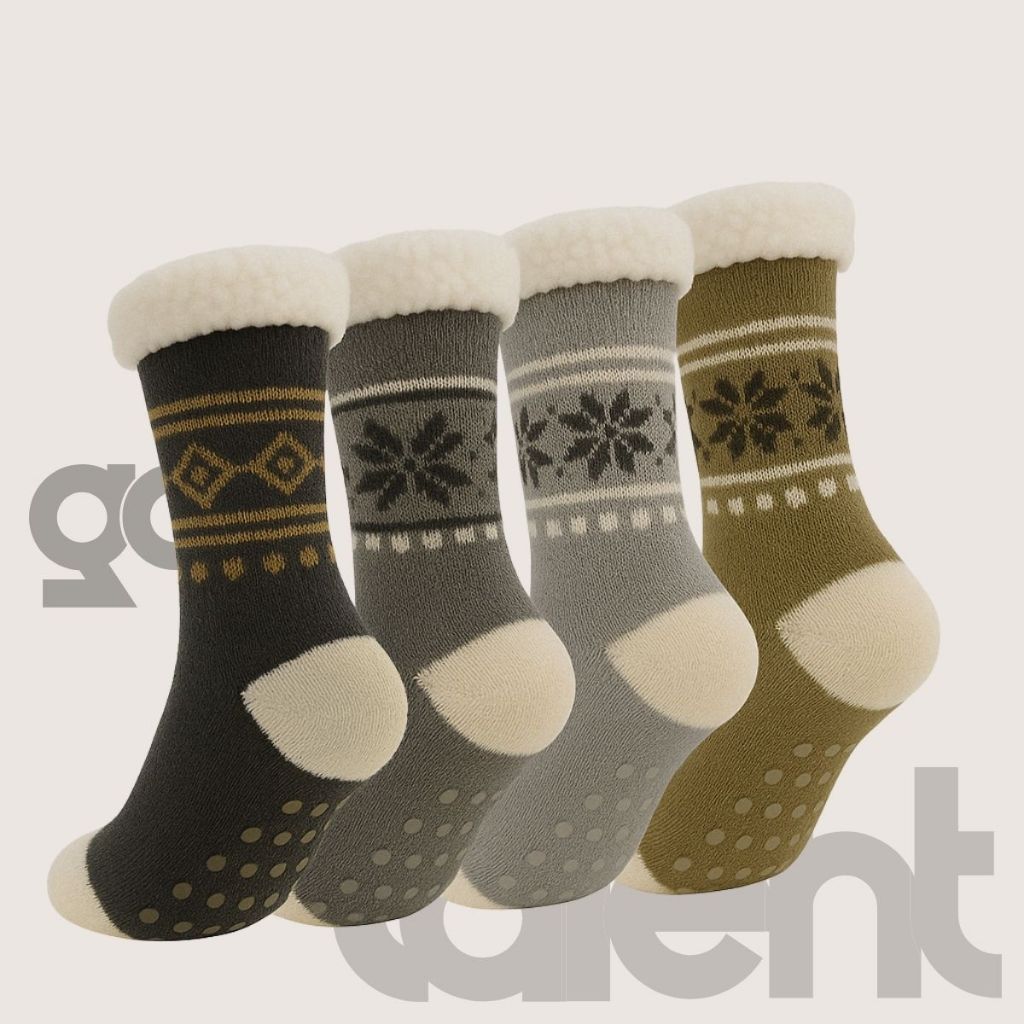 Kit 3 Pares Meia Quentinho Lã Carneiro Frio Inverno Feminino Masculino Unissex