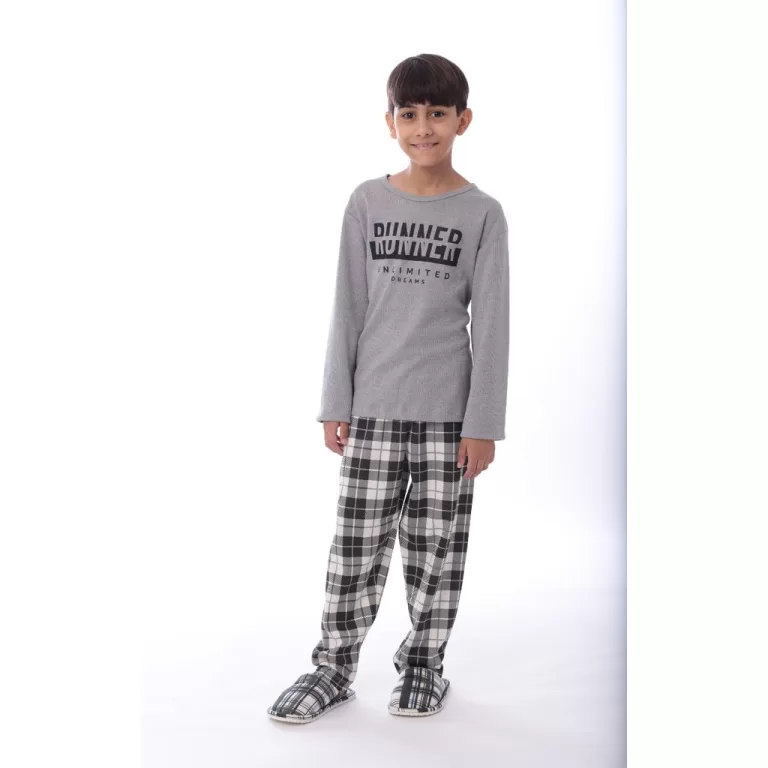 Pijama Juvenil Masculino Manga Comprida Longo Roup