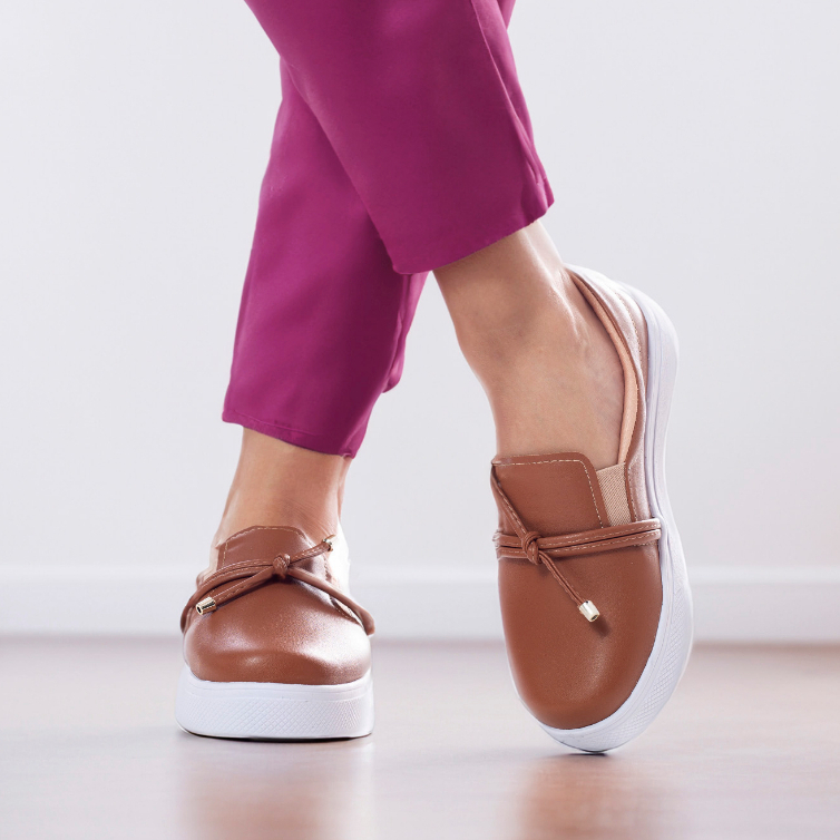 Tênis Slip On Feminino Bia Calçados Dupla Tiras 