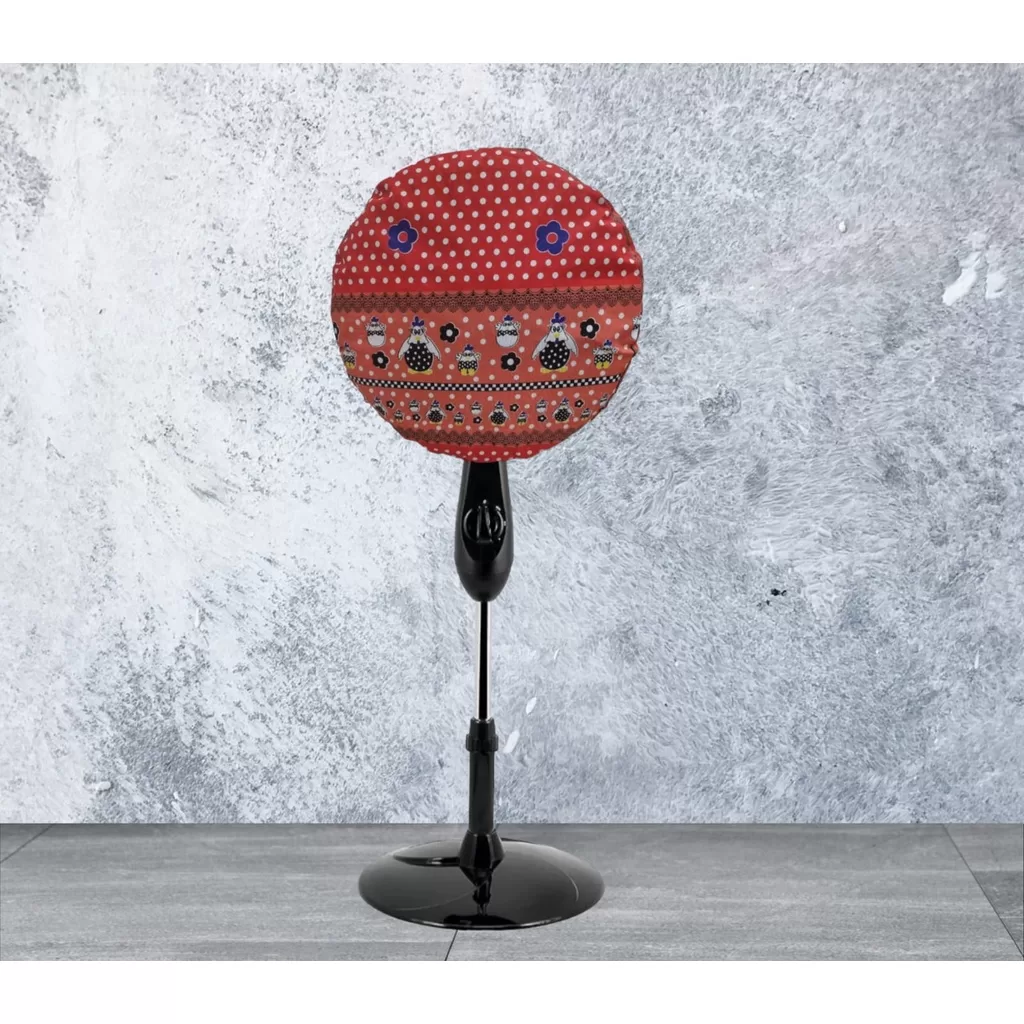 CAPA PARA VENTILADOR MIRANDA 50 CM DIÂMETRO AJUSTÁVEL GALINHA VERMELHA