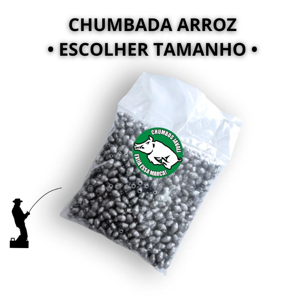 Chumbada Arroz, Arrozinho, Ervilha, Pesca, Lambari, Bola   –  100 unidades  (Escolher Tamanho)
