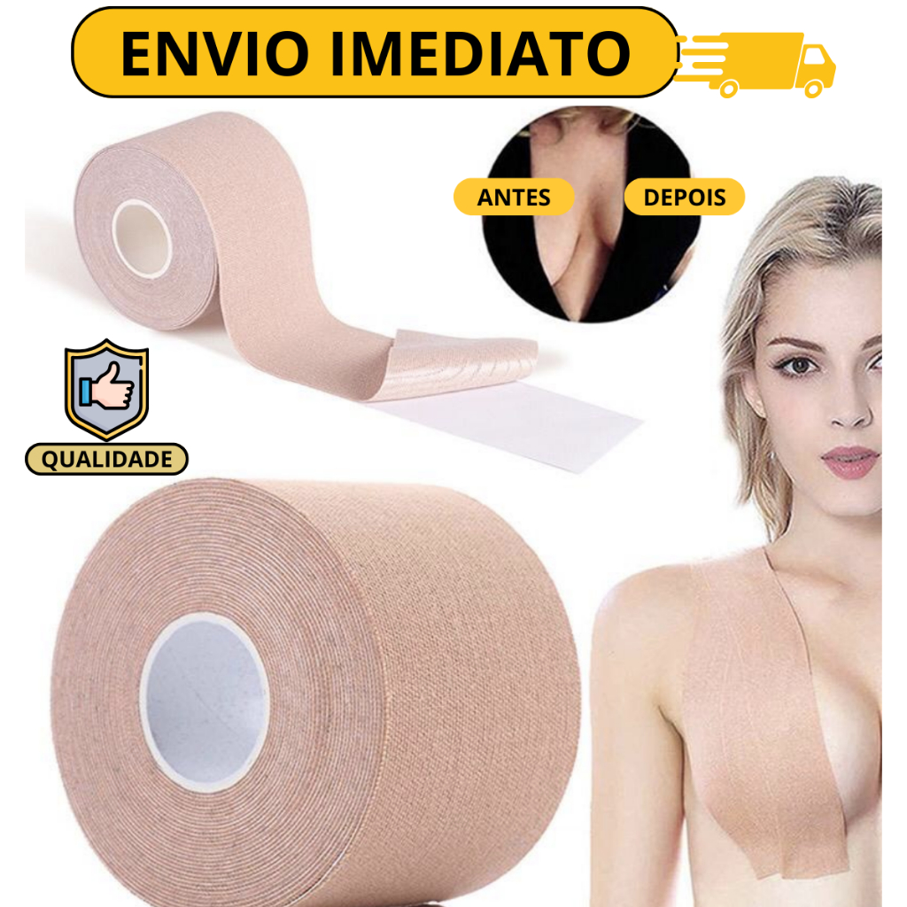 Sutiã Rolo Adesivo Levanta Peito Seio Fita Invisível Discreta Para Todas As Ocasiões A Mais Top