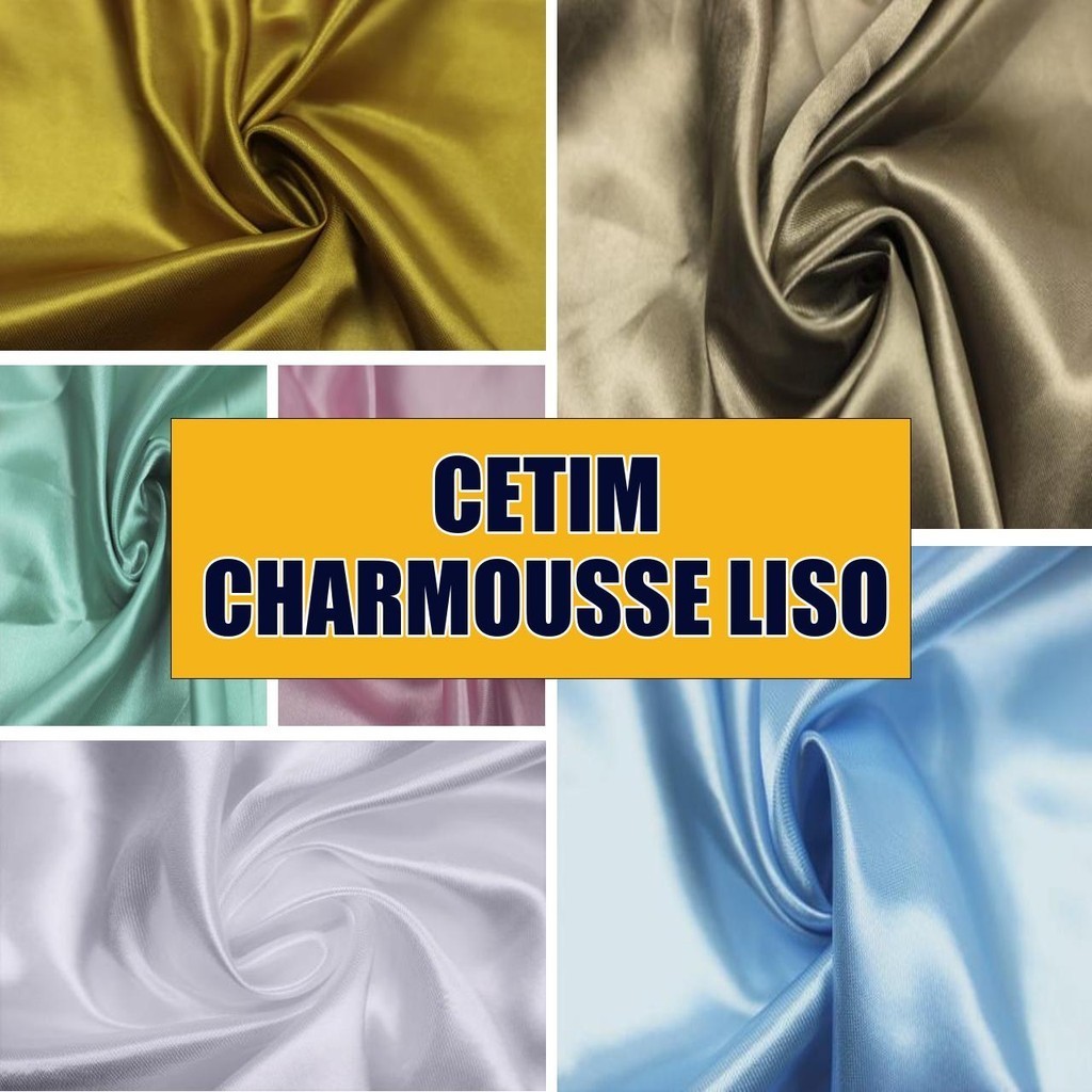 4 Metros Tecido Cetim Charmousse Liso Comum (4m x 1.45m)