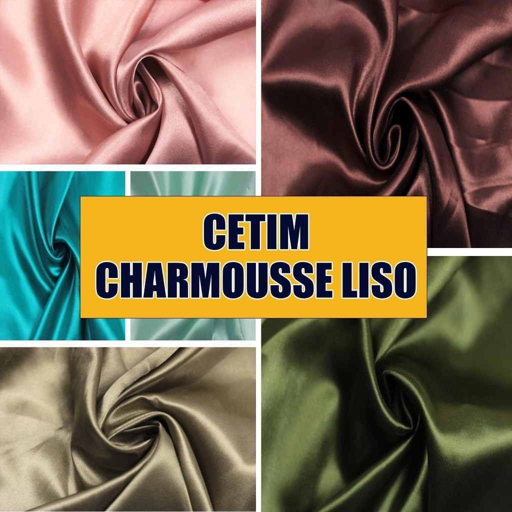 7 Metros Tecido Cetim Charmousse Liso Comum (7m x 1.45m)