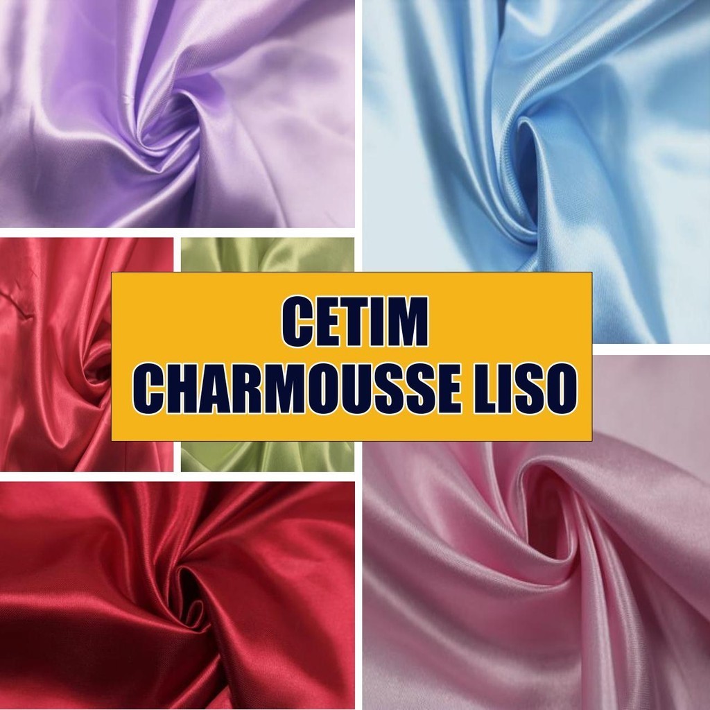 6 Metros Tecido Cetim Charmousse Liso Comum (6m x 1.45m)