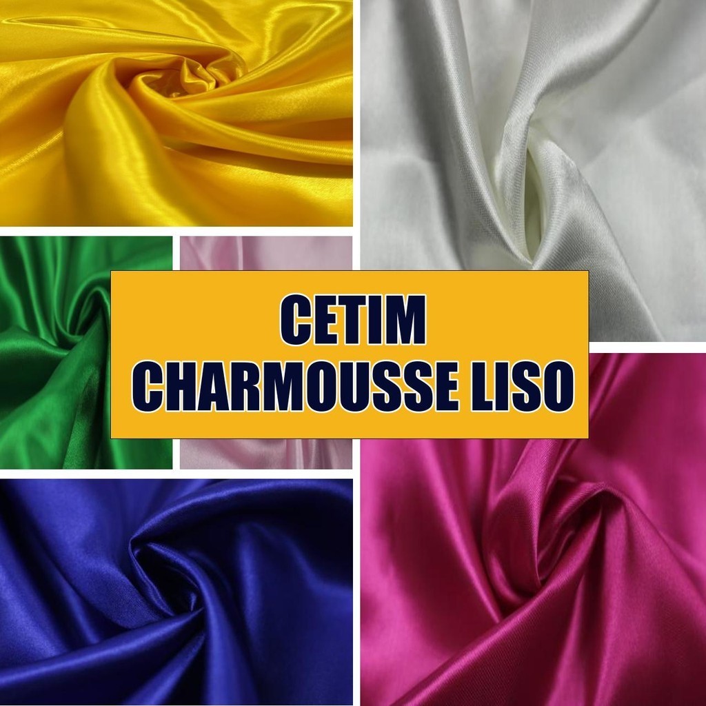 5 Metros Tecido Cetim Charmousse Liso Comum (5m x 1.45m)