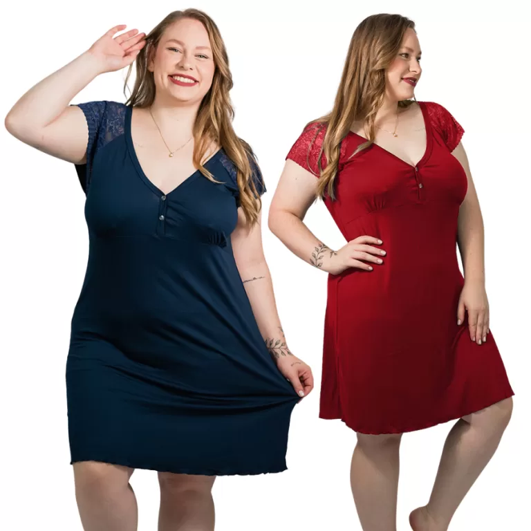 Kit com 2 Camisolas Plus Size Mais Confortáveis V