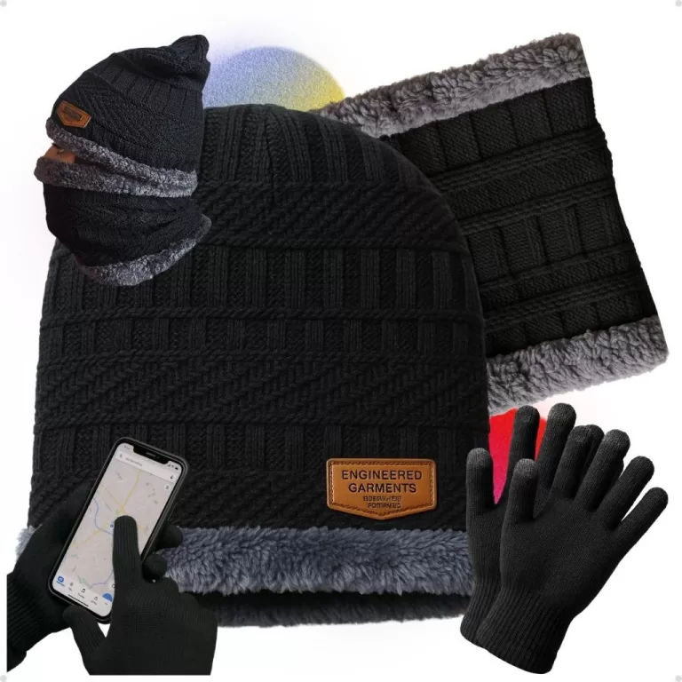 Kit Toca de Frio Touca Gorro + Luva de Frio Touch 