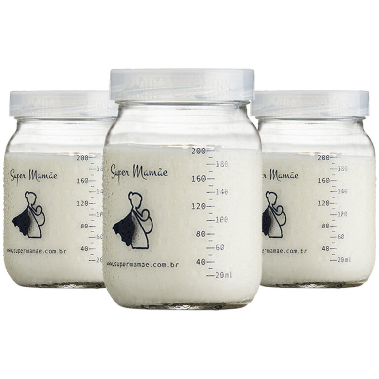 Pote para Armazenar Leite Materno de Vidro 200ml 3