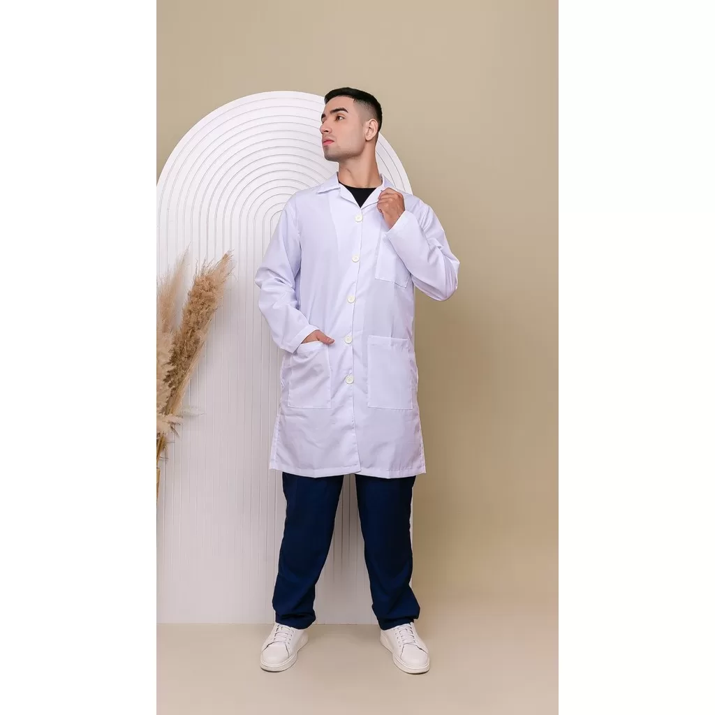 Jaleco Masculino Button (Gola V e botão)