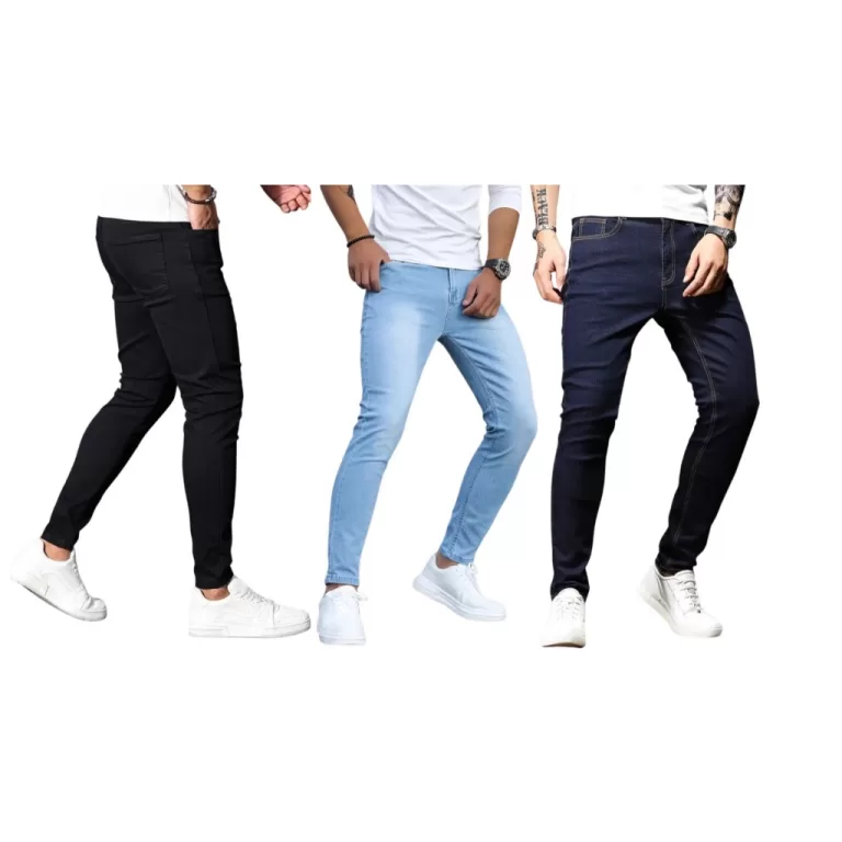 Kit 3 calças jeans skinny algodão básica para q