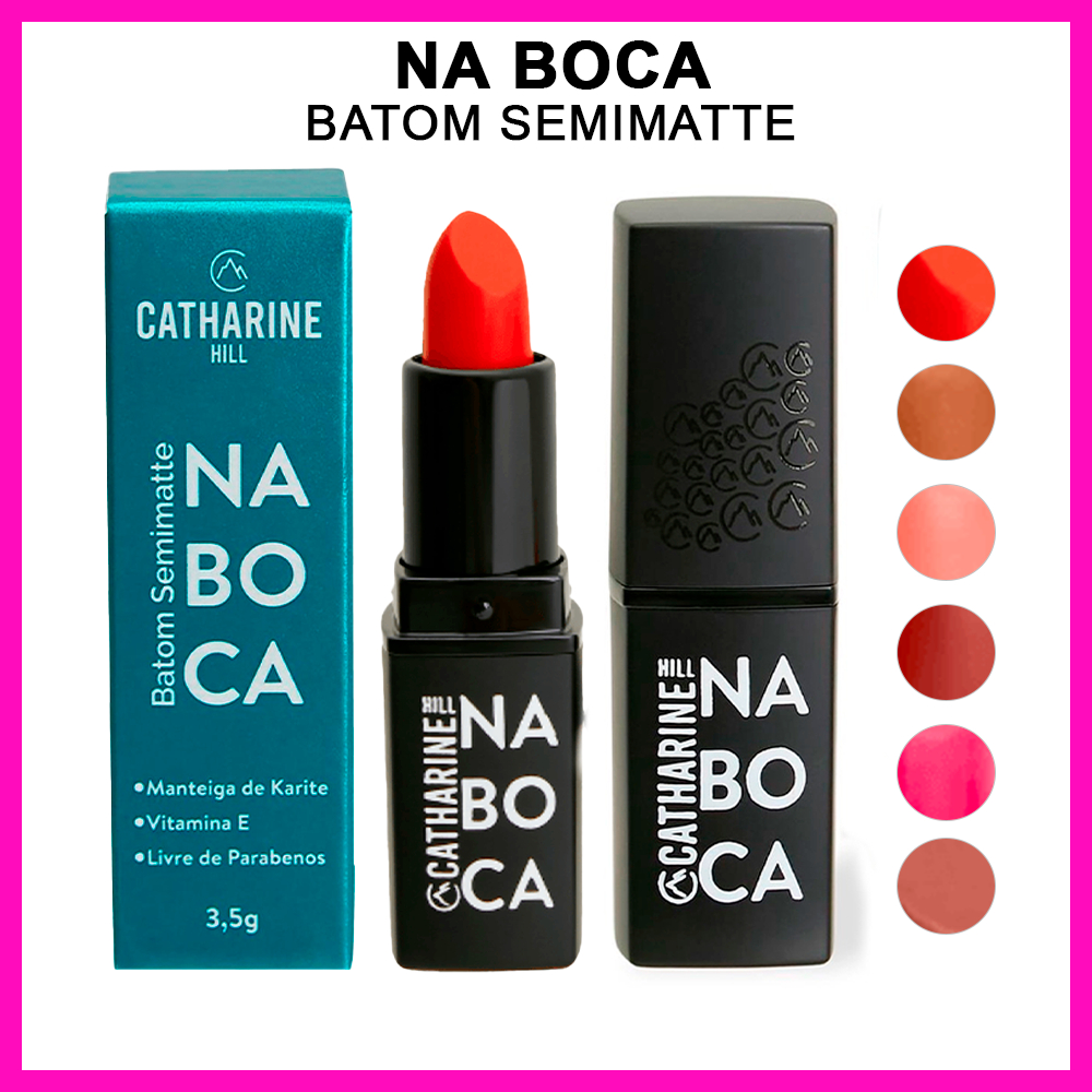 Catharine Hill Na Boca Batom Semimatte 3,5g (Alta Fixação e Cor Intensa)