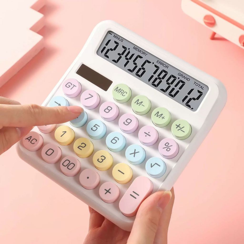 Calculadora Colorida  Solar Morandi De 12 Dígitos Teclado Mecânico De Ponto Grande Escola E Papelari