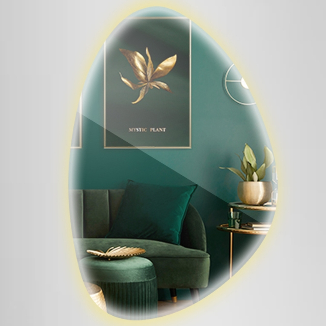 Espelho Orgânico Com Led 40x30Cm Decoração
