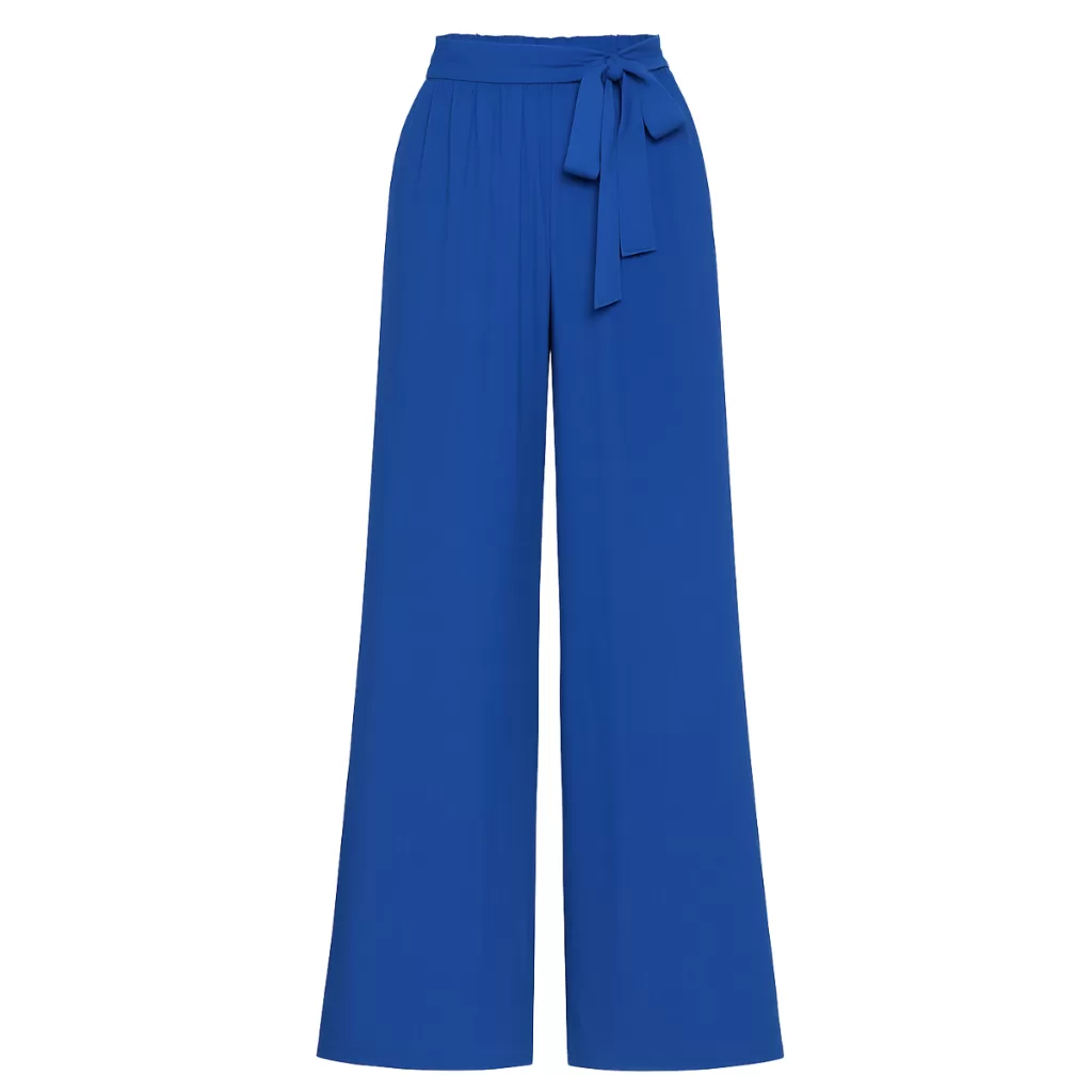 Calça Feminina Pantalona WideLeg Tecido Viscose Moda Tendência Cinto Elástico Cintura Alta