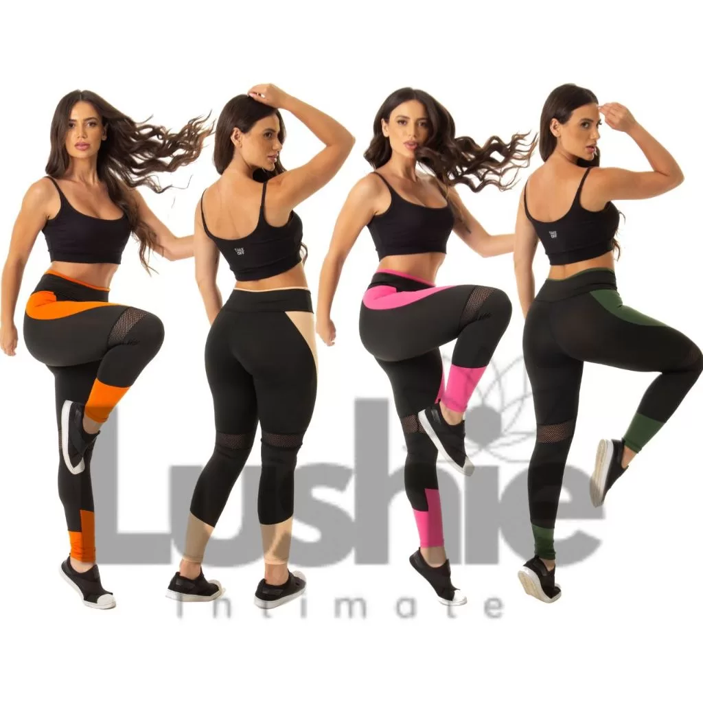 Kit 3 Calças Legging Suplex Feminina Lisa Academia Bumbum Fitness