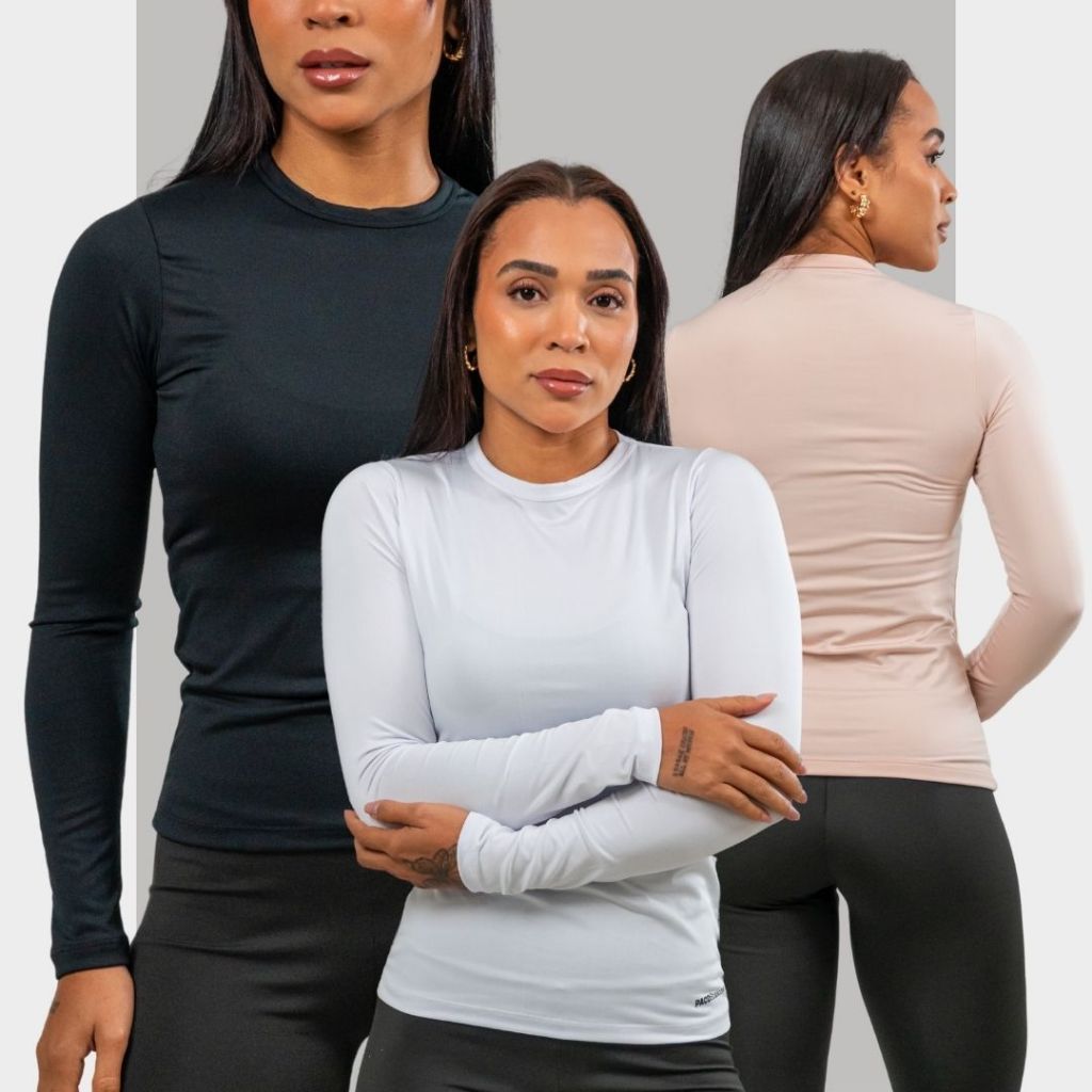 Camiseta Térmica Peluciada Feminina pra Frio Cardigã que Regula Temperatura Corporal no Inverno