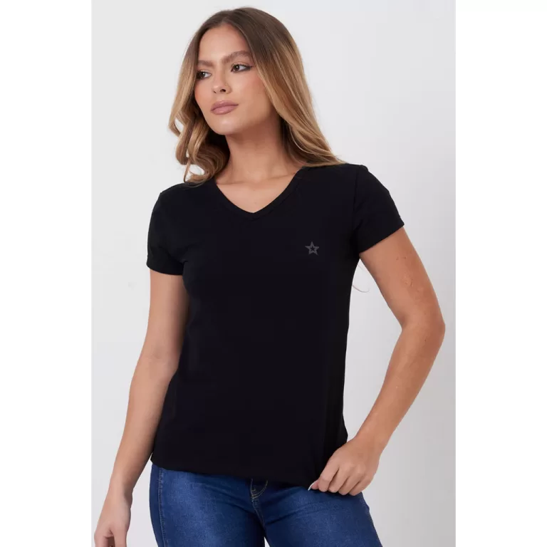 Blusa Decote v Planet Girls Preto