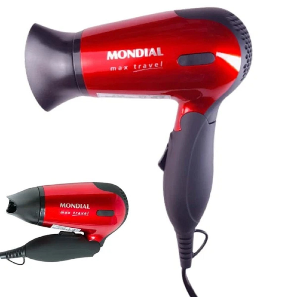 Secador de Cabelo Mondial Max Travel Mini Portátil  p/ Viagem Dobrável