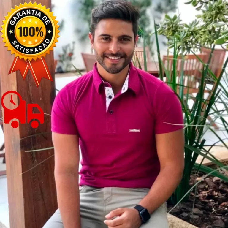 Camisa Gola Polo Masculina Marsala Algodão Fio 30