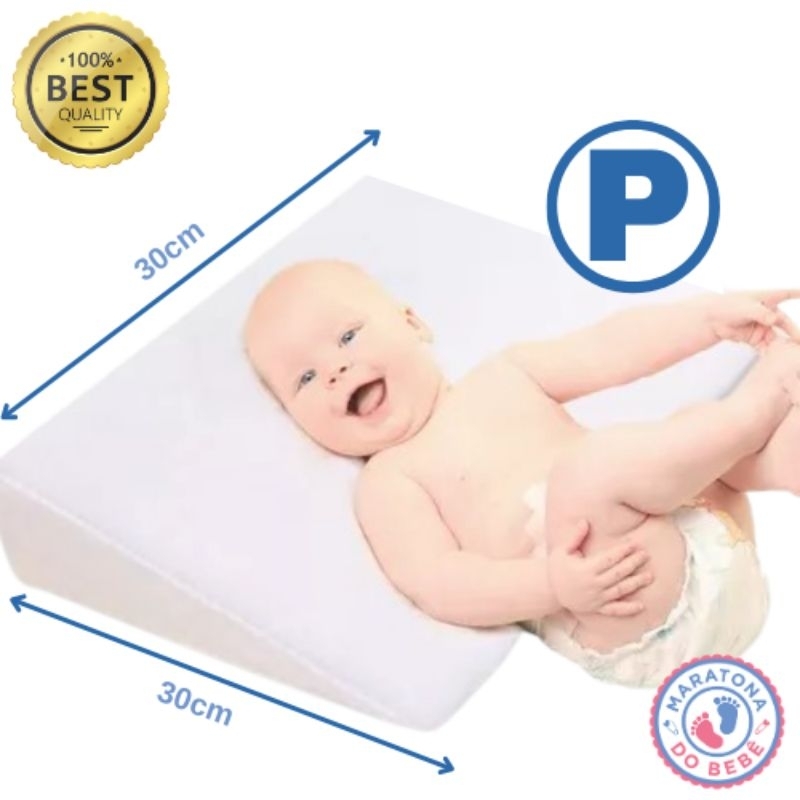 Travesseiro Anti Refluxo Carrinho Mini Berço Rampa Enchimento + 1 Fronhas Confortável