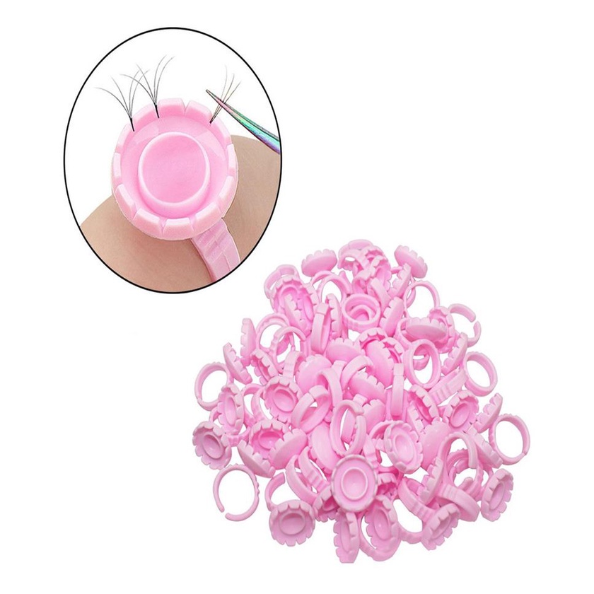 Anel Batoque Flor Descartável Cola Henna Tinta Cílios 50 Un