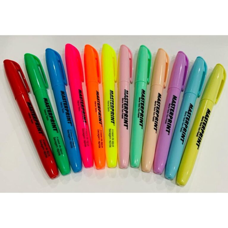 Kit 12 Marca Texto (6 Neon + 6 pastel) Caneta marc