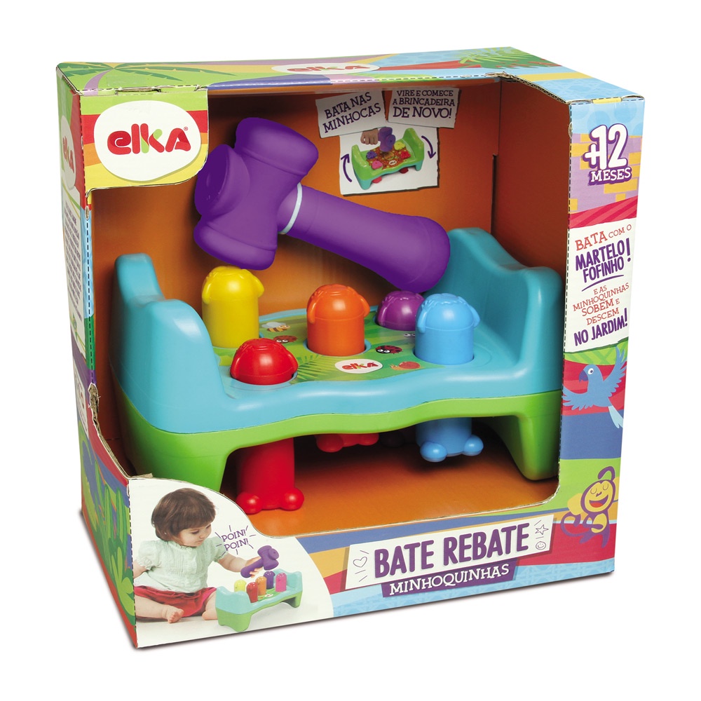 Brinquedo Educativo Para Bebes Bate Rebate Minhoquinha Didático Elka
