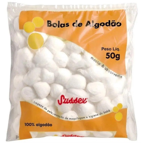 Bolas de Algodão 50g Macio e Absorvente para Limp