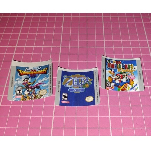 3 label auto adesiva para game boy advance color o