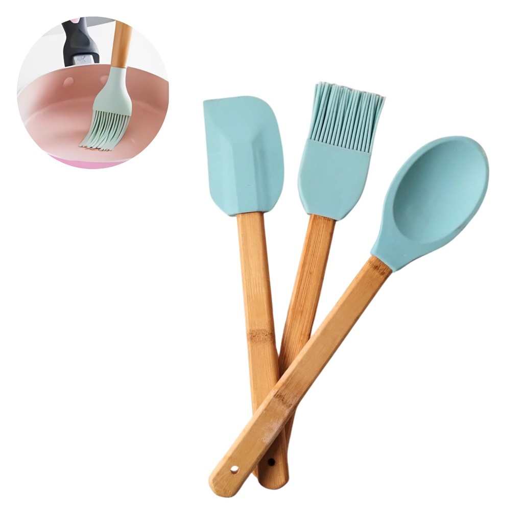 KIT 3 COLHERES DE SILICONE UTENSILIOS DE COZINHA DASSHAUS