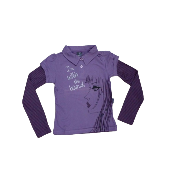 Blusa gola polo manga longa Juvenil menina Evertee