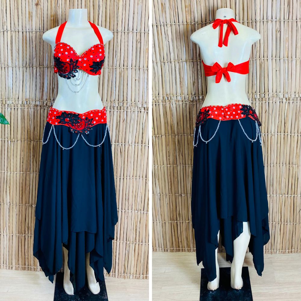 [Liquidação] Dança do Ventre Traje  Bordado Completo – Pronta Entrega – TPCL-626