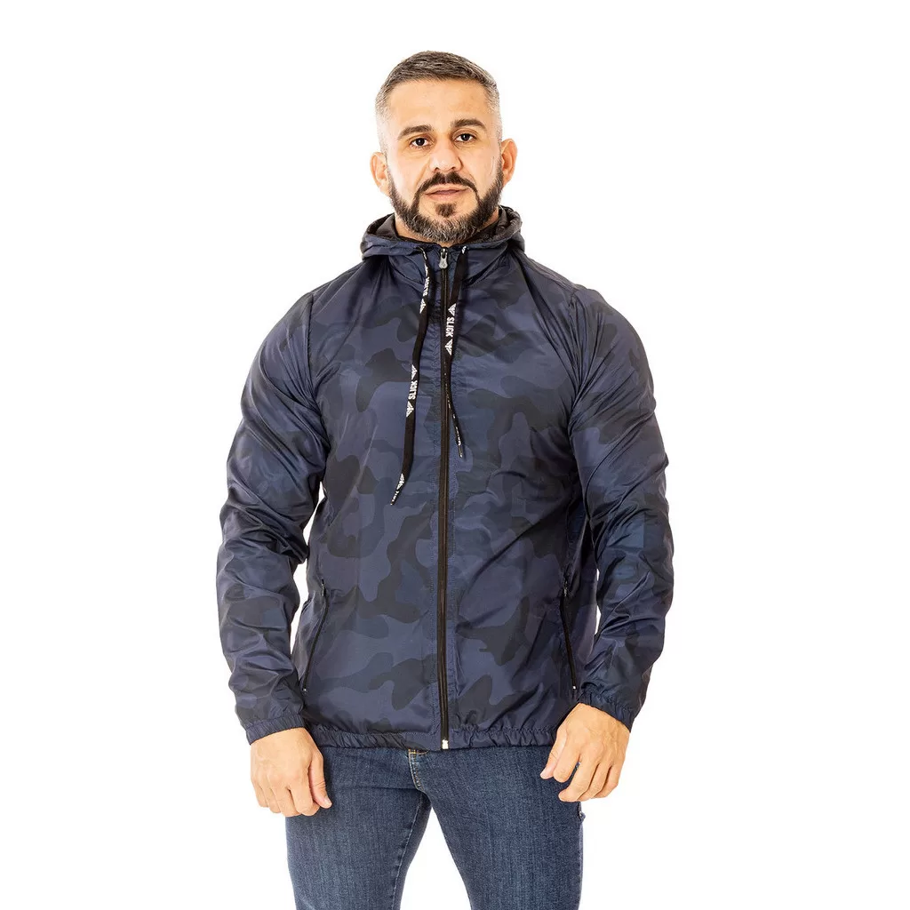 Jaqueta Corta Vento Blusa Estampada Tecido Resistente Água Jaqueta forro e capuz e elástico mangas