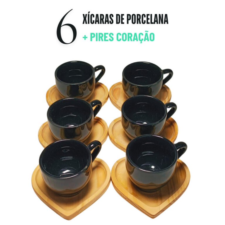 Kit Jogo de Xícaras 80 ML De Porcelana Café Expr
