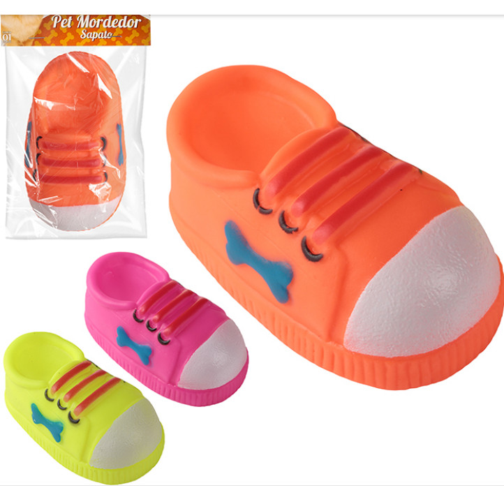 Tenis Pet Brinquedo Mordedor Sapato C/ Som Cachorr