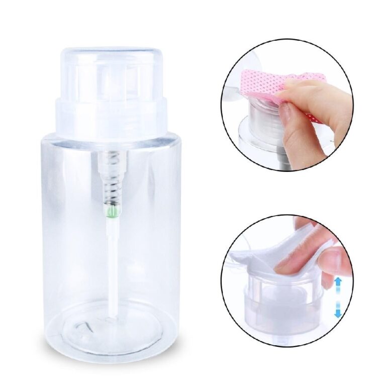 Dosador Porta Acetona e Cosméticos Pump Transpare