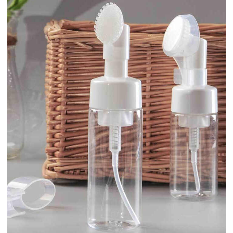 Frasco Pump Espumador Com Escova De Silicone Para 