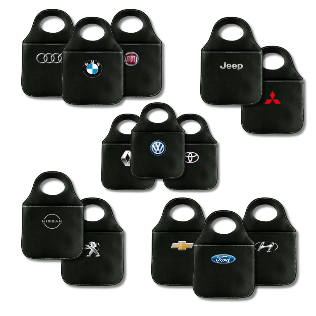 Lixeira Automotiva Porta Lixo Couro Reforçado Universal