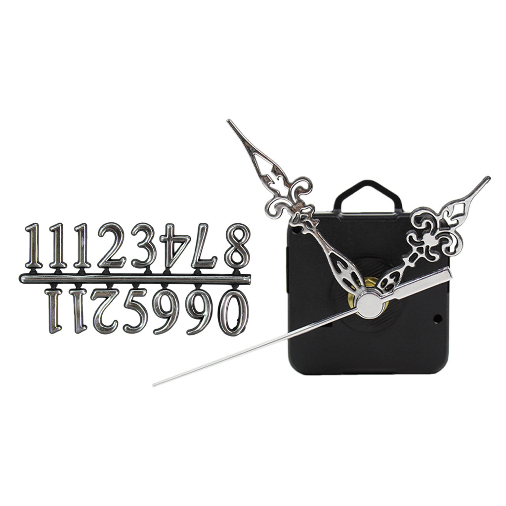 MECANISMO PARA RELÓGIO 21MM + 1 NÚMERO ARÁBICOS PRATA P + 1 PONTEIRO PRATA P