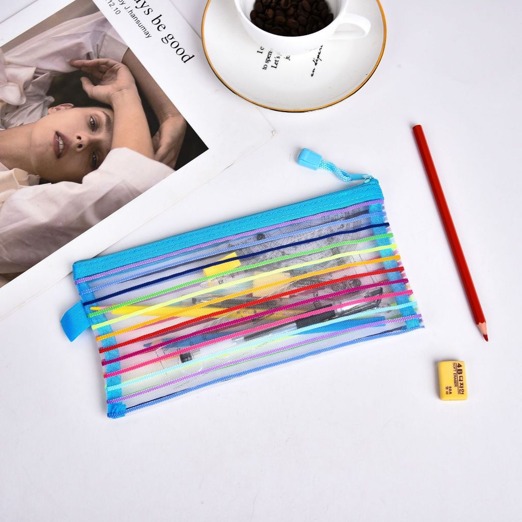 90 Unidades Estojo Multiuso Bolsinha Nylon Colorido Necessaire Promoção
